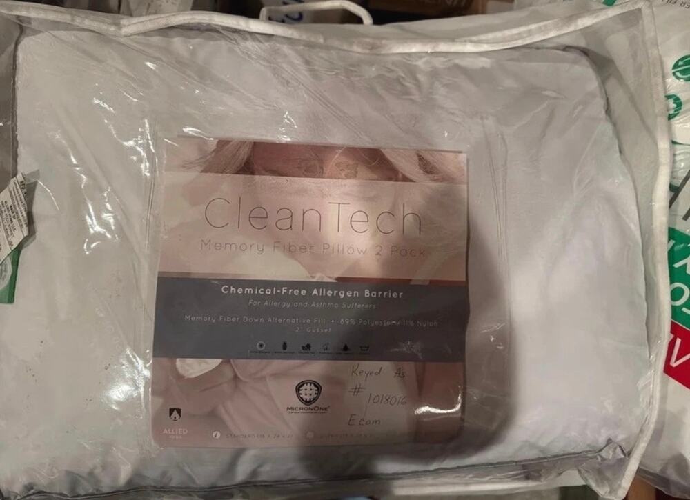 Clean Tech Memory Fiber Pillow 2 Pack S/Q